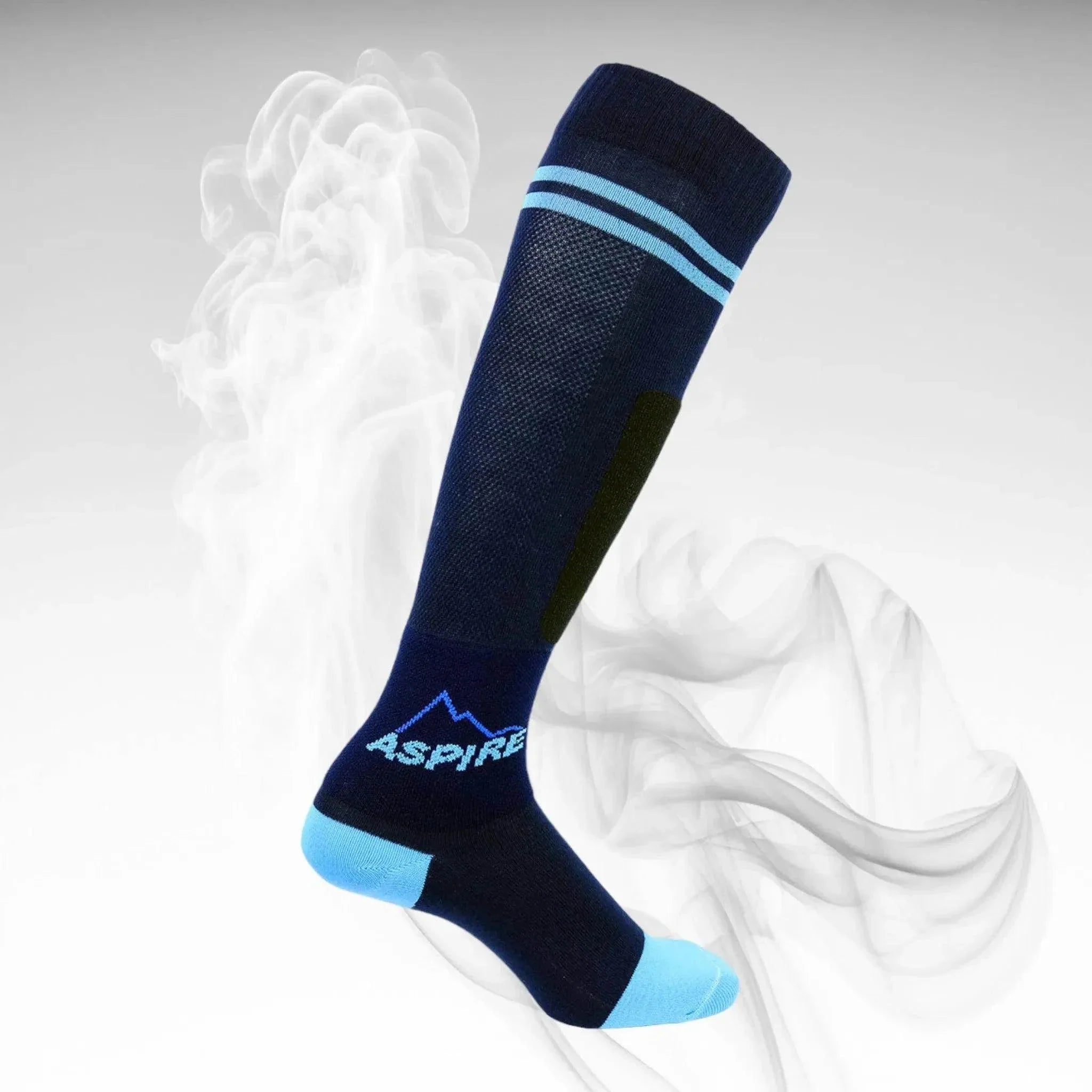 2023 Aspire Ski-D Ski Socks Navy Blue