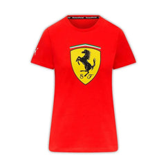 Camiseta con escudo grande para mujer de la Scuderia Ferrari 2023