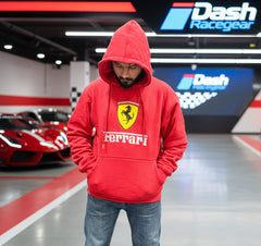 Sudadera con capucha de algodón rojo Ferrari de 480 g/m² (edición limitada)