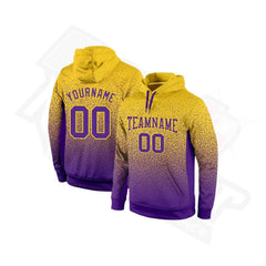 Sudadera deportiva exclusiva con costuras personalizadas y degradado dorado y morado