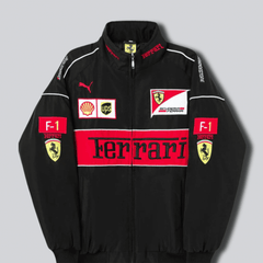 Chaqueta negra vintage Ferrari F1