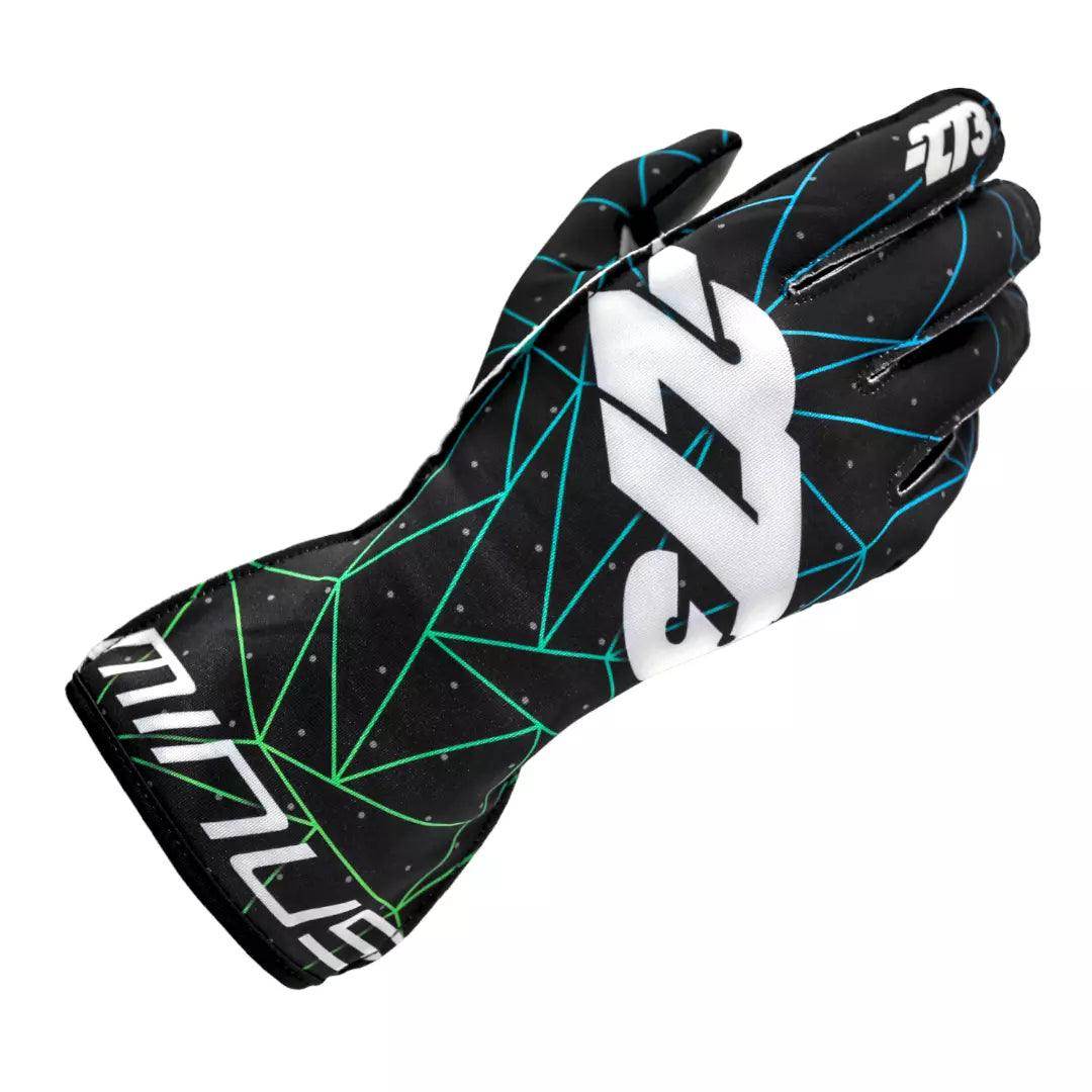 POLY EVO Black/Green/Cyan Gloves