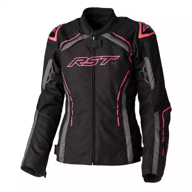 S-1 CE LADIES TEXTILE JACKET BLACK NEONPINK
