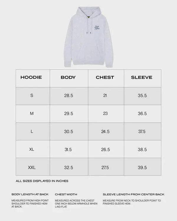 SCRIPT WHITE HEATHER HOODIE